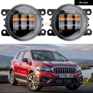 スズキ 2X 車右 + 左 LED レンズ フォグランプ H11 12V SX4 S-CROSS 第2世代フェイスリフト 2016-21