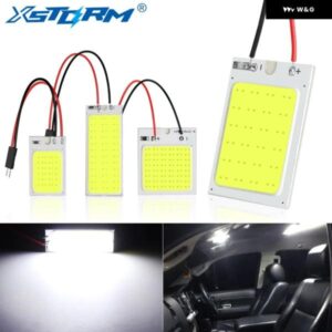 2個 パネル LED ドーム読書灯マップランプ COB 18 24 36 48SMD 車内ライト自動電球 C5W フェストゥーン BA9S T4W T10 LED アダプター