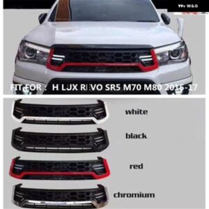 独自のデザイン LED グリル ピックアップ トラック フロント グリル グリル ハイラックス REVO SR5 M70 M80 2015-17 フロント グリル マット