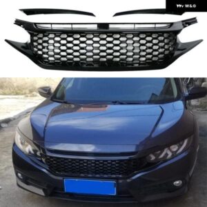 シビックバンパー グリルシビック第 10 世代 2016-19 フロントバンパー メッシュカバー フロントグリル レーシンググリル