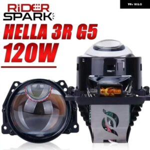 3インチ BI LED プロジェクターレンズ ヘッドライト HELLA 3R G5 6000K オートランプ 120ワット エンジェルアイズ カーライト RETROKIT 双曲面レンズ