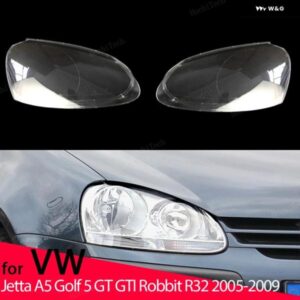 ヘッドライト レンズ カバー クリア ヘッドライト ランプシェルレンズ 光 VW ゴルフ 5 MK 5 ジェッタ A5 GT GTI R32 2005-09