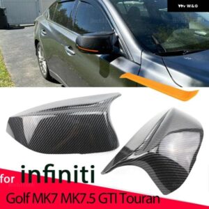 バック ミラー サイド ウイング ミラー カバー キャップカーボンパターン ブラックインフィニティ Q50 Q60 QX30 Q70 2014-2022
