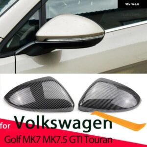 カーボンパターン ブラックサイド ミラー カバー キャップの交換 VW ゴルフ 7 MK7 MK7.5 GTI R GTE GTD 13-20