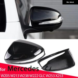 カーボンスタイル ブラックサイド ミラー カバー キャップ メルセデス AMG C E S GLC W205 W213 W238 W222 C217 C253 X205 W253 X253 専用 LHD