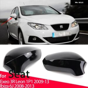 SEAT EXEO 3R レオン 1P1 2009-2013 LBIZA 6J 2008-2013 カーボン明黒バック ミラー キャップ ウイング サイド ミラー カバー