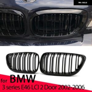 フロント バンパー グリル キドニー レーシンググリル E46 クーペカブリオ 325CI 330CI LCI 2 ドア 03-06 ダブルスラット交換グリル