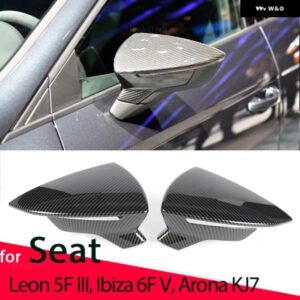 カーボンバック ミラー キャップ ウイング サイド ミラー カバー シートレオンライオン 5F III イビサ 6F V KJ1 アロナ KJ7 カーボンルックブラック