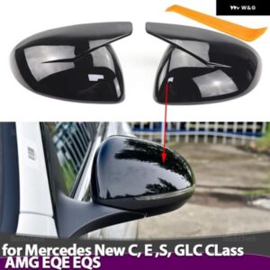 黒バック ミラー キャップ ウイング サイド ミラー カバー メルセデス C E S GLCクラス W206 X206 S206 X254 W214 W223 EQE EQS AMG