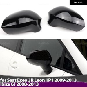 SEAT EXEO 3R LEON 1P1 2009-2013 LBIZA 6J 2008-2013 ミラー カバー サイドフレーム カバー トリム カーボンルックとブライトブラック
