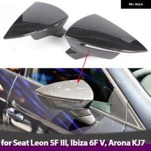 SEAT LEON LION 5F III ST FR CUPRA IBIZA 6F V KJ1 ARONA KJ7 用ルック ミラー カバー 交換用 ミラー ケースカバー ブライトブラック