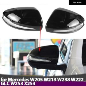 ブラック/カーボンパターン バック ミラー キャップ メルセデス AMG C E S GLC W205 W213 W238 W222 C217 C253 X205 W253 X253 専用 LHD