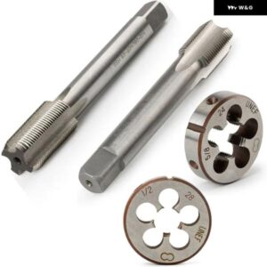 HSS 1/2-28 UNEF 5/8-24 UNEF ハンドタップラウンドダイカット右手タッピング切削工具 金属 加工タップダイツールセット
