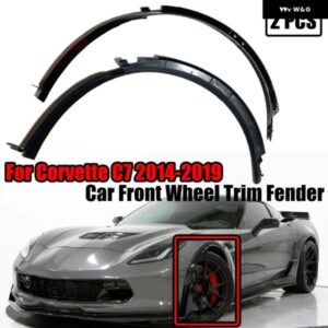 コルベット C7 2014-2019 2個 カーボンルック黒前輪 トリム フェンダーアーチモールドフレア GM スタイル