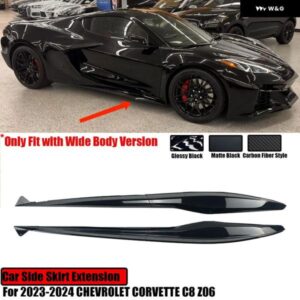 コルベット C8 2023-2024 Z06 サイドスカートとフィットワイドボディ バージョン カーアクセサリーマット/カーボンルック