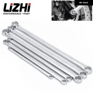 エクストラロング両頭レンチ リバーシブルリングスパナセット 6個 8-1011-13 12-14 15-17 16-18 19-21MM キャンバスポーチ付き