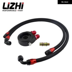 オイル フィルター サンドイッチ アダプター ブラック + SS ステンレス 編組 AN10 ホース