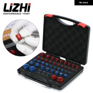 44PCSナット アンプ ボルトねじチェッカーツールメートル 法ねじ山チェッカーツールオスメスゲージ ボックス ボルト/ナット識別ゲージ 収納 ボックス 付き