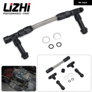 AN8 8AN 黒デュアルフィード燃料ラインデュアルフィード キャブレター 燃料ラインキット ステンレス 編組ホースホーリー 4150 キャブレター