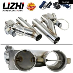 2.25 2.5 3 ダブル電気排気カットアウトキット Y パイプ 排気 制御 バルブ デュアルバルブ システム 1 ドラッグ 2 リモコン