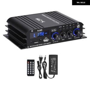 デジタルパワーアンプ ミニ HIFI ステレオ アンプ ポータブル 4.1 CH サブウーファー 音量調整 USB AUX BT SD 40WX4 電源 アダプター 付き