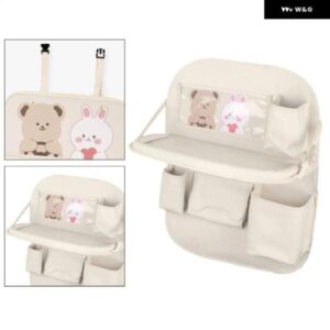 PU レザーリア オーガナイザー 防水 多用途自動車 インテリア アクセサリー車リア オーガナイザー 折りたたみ トレイ