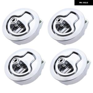 4個 ボートハッチラッチプルマリン 50MM フラッシュ マウント プルラッチラウンド RV ヨット トラック