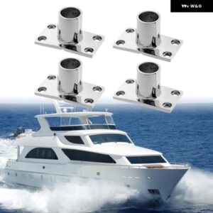 4個 ボートハンドレールフィッティング長方形 90 度 316 ステンレス 1インチ 25MM チューブ マリンヨットボートアクセサリーマリン
