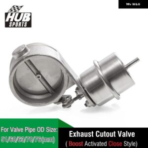 ハブスポーツステンレス エキゾースト コントロール バルブ ブースト アクチュエーター クローズスタイル 51MM/60MM/63MM/70MM/76MM パイプ 圧力:約1BAR