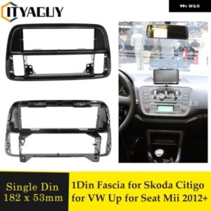 1DIN ラジオ フェイシア SKODA CITIGO 用 VOLKSWAGEN UP 用 SEAT MII 2012+ オーディオ アダプター パネル マウント 取り付けダッシュキット フレーム