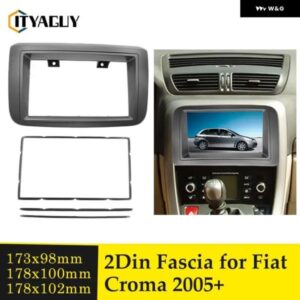 ダブルディンカーラジオ フェイシア フィアット クロマ 2005+ ステレオ オーディオ フレーム GPS CD プレーヤー パネル ベゼル 再取り付け トリム