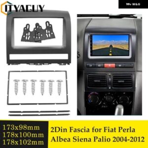 2DIN カーラジオ ステレオ フィッティングインストールアダプタフェイシア フィアット アルベアシエナパリオ 2004-2012 ペルラ 2006-2008 フレーム オーディ