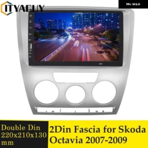 ダブルディンカー ステレオ ラジオ フェイシア DVD パネル 再取り付けフレーム ベゼル トリム 取り付け マウント キット シュコダ オクタ 2007-2009 マニュ