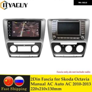 2DIN カーラジオ フェイシア ステレオ DVD パネル 再装着フレーム フェイシア トリム インストール マウント シュコダ オクタ マニュアル A/C 自動 A/C