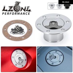 アルミビレット 燃料バッテリー/燃料サージ タンクキャップ フラッシュ マウント 6 ボルト表面酸化開口部 ID 35.5MM 非ベント