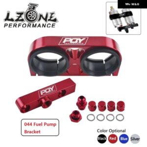 ツイン燃料ポンプ ブラケット ビレット アルミ アセンブリ アウトレット マニホールド ブラック 044 燃料ポンプ 用 ロゴ付き LD2642-QY