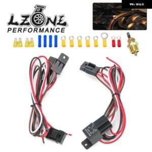 40AMP デュアル電動ファン配線キット 175-185 度配線リレーキット 温度ファン冷却ハーネス 10インチ 12インチ 14インチ 16インチ デュアルファン用