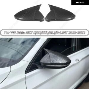2個 ミラー カバー キャップバック ミラー ケースカバー アクセサリーグロスブラック ABS VW ジェッタ MK7 S/SE/SEL/GLI/R-LINE 2019-2022