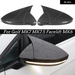 VW ゴルフ MK6 MK7 7.5 GTI R GTD ベース 2009-2020 2個 サイドバック ミラー カバー キャップ ミラー ツールケースグロスブラックチューニング新
