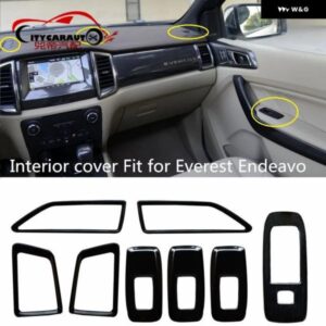 8ピース ステンレス ステル インテリア 窓プレートカバー インテリア ボタン パネル カバー エベレスト EMDEAVOUR 2016 2017