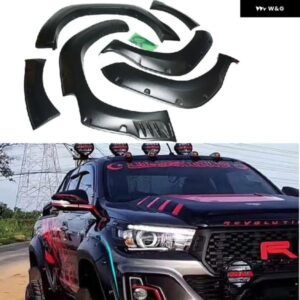 自動車アクセサリーフェンダーフレアプレート トリム カバー サイドステップハイラックス REVO ロッコ 2018-2020 4 ドアピックアップ車部品に適合