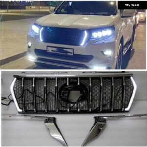 2018-21 LED ABS グリル プラド FJ150 2018-2021 レーシンググリル 自動 バンパー メッシュマスクカバー