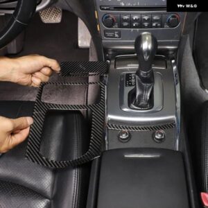 インフィニティ G25 G27 G37 2007-2013 ソフトカーボンカーセンター コントロール シフト パネル フレーム カバー トリム ステッカー カーアクセサリー