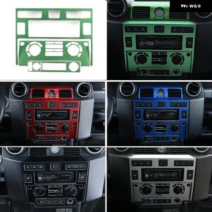 アルミカーセンター コンソール 空調 調整 装飾 パネル トリム ステッカー LR ディフェンダー 110 2008-2018 用 オートアクセサリー