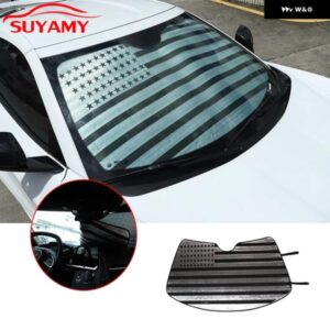 フロントウィンドウサン シェード UV サン シェード フロントガラス アメリカ国旗カバー 2020-2021 コルベット C8 日焼け止めカーテン