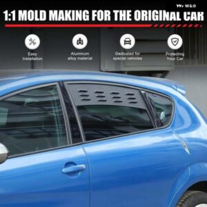 2個 合金 リアウィンドウ換気シャッター トリム セアト レオン MK2 2008-2012 プロテクター アクセサリーカバー