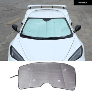 フロントウィンドウサン シェード UV 車全体サン シェード フロントガラス カバー 2020-2023 コルベット C8 オート インテリア アクセサリー