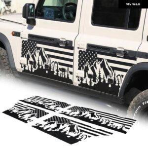 PVC 黒カー スタイリング ドアプルフラワー ステッカー INEOS 擲弾兵 2020-2024 外装 ドアマウンテンスタイル ビニールアクセサリー