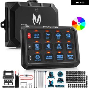 P1S RGB 5インチ 12 ギャングスイッチ パネル トグルモーメンタリストロボパルススイッチポッド バックライト付きオフ トラック RV オフロード用