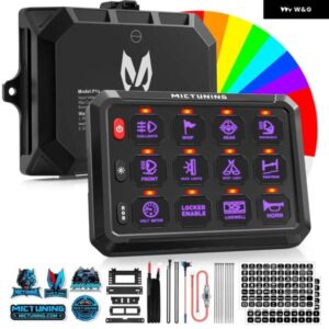 P1S RGB 5インチ 8/12 ギャング スイッチ パネル トグル モメンタリ ストロボ パルス スイッチ ポッド バックライト付きオフ トラック RV オフロード